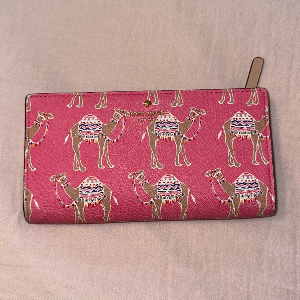 Kate Spade Pink Camel Print Wallet